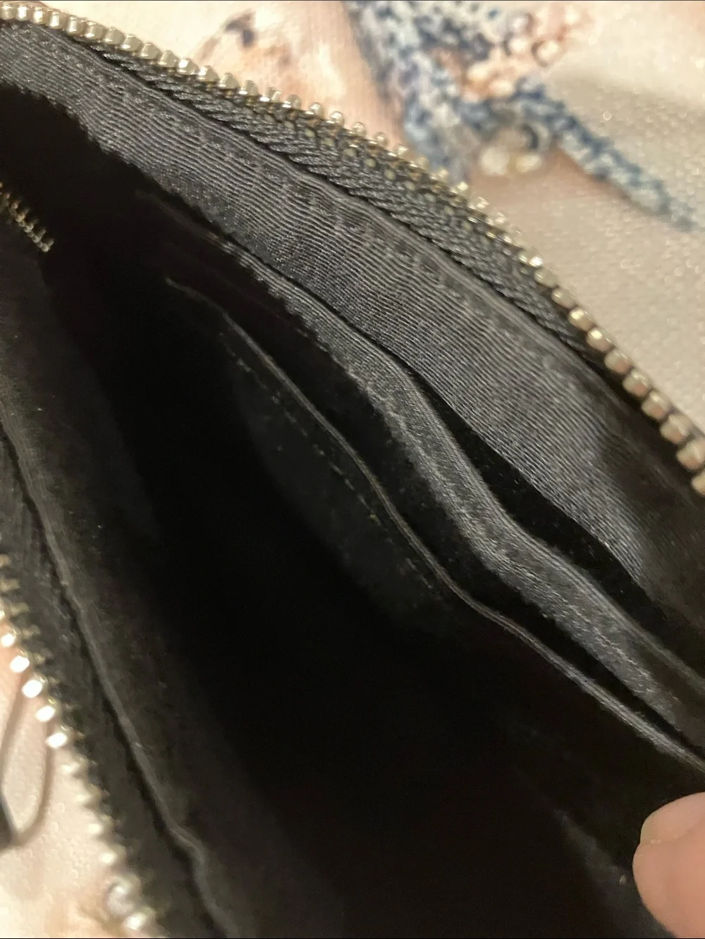Coach Black Signature Zip Wristlet